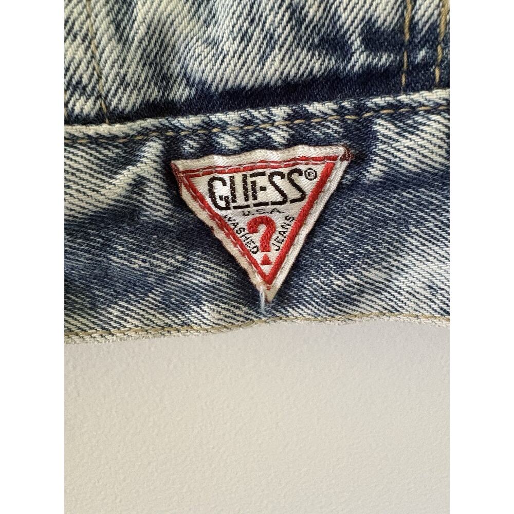 Vintage 80s GUESS By Georges Marciano Acid Wash Jean Jacket Medium Denim - Picture 5 of 12